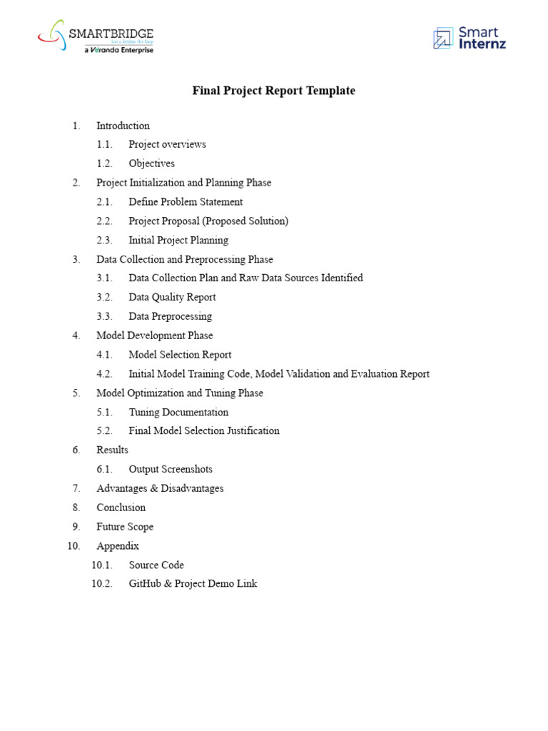 Final Project Report Template Guide | PDF | Business | Technology ...