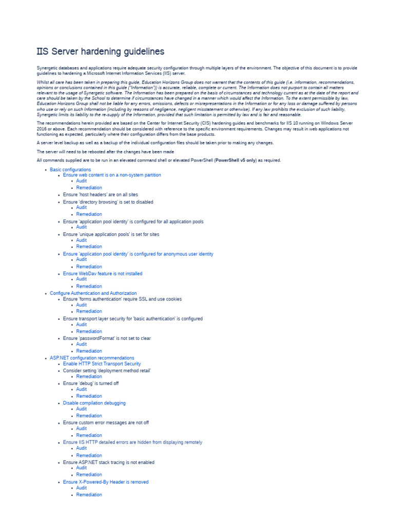 IIS Server Hardening Guidelines | PDF | Transport Layer Security ...
