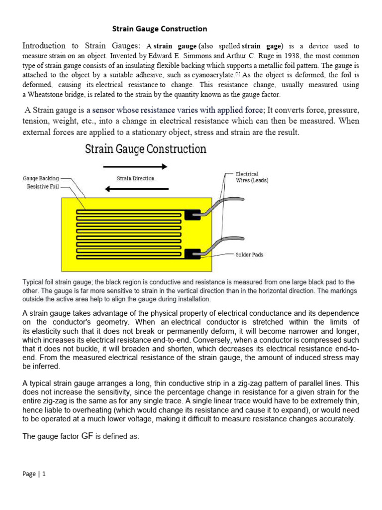 Strain Gauge and Pressureh | PDF | Deformation (Engineering ...