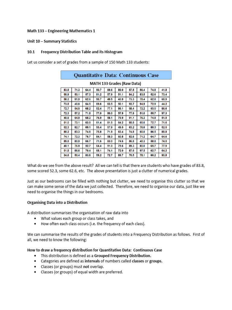Frequency Distribution & Statistics | PDF | Probability Distribution ...