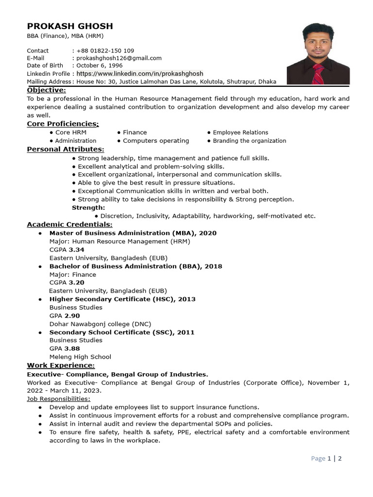 Prokash Ghosh: HRM & Finance Expert | PDF | Human Resource Management ...