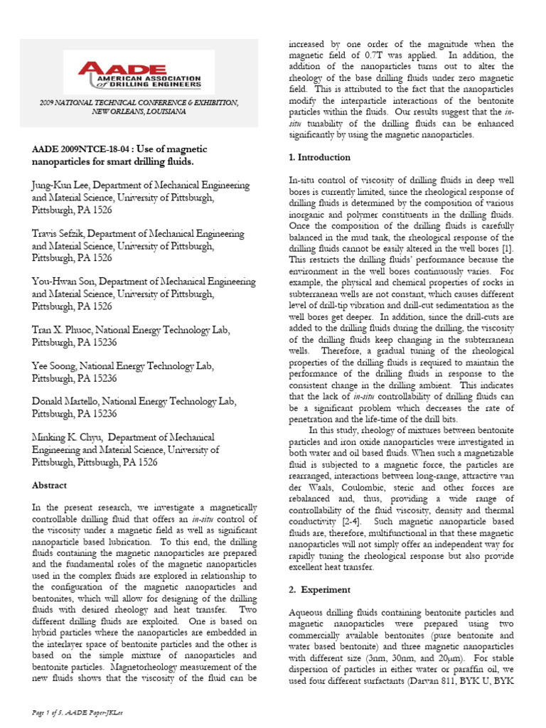 2009NTCE-18-04 Tech Paper | PDF | Viscosity | Shear Stress