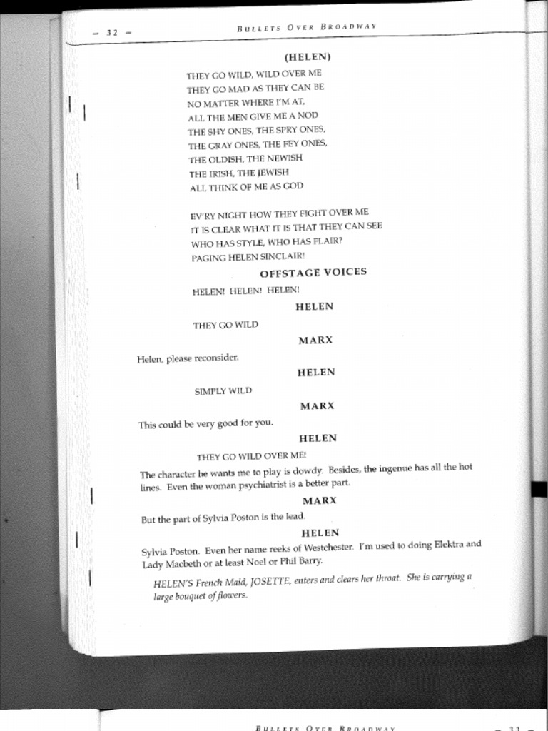 Bullets Over Broadway The Musical - Part-5 | PDF