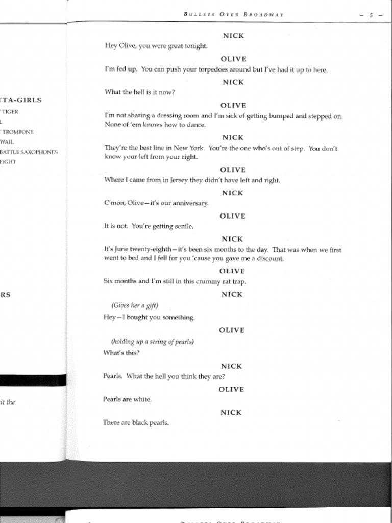 Bullets Over Broadway The Musical - Part-2 | PDF