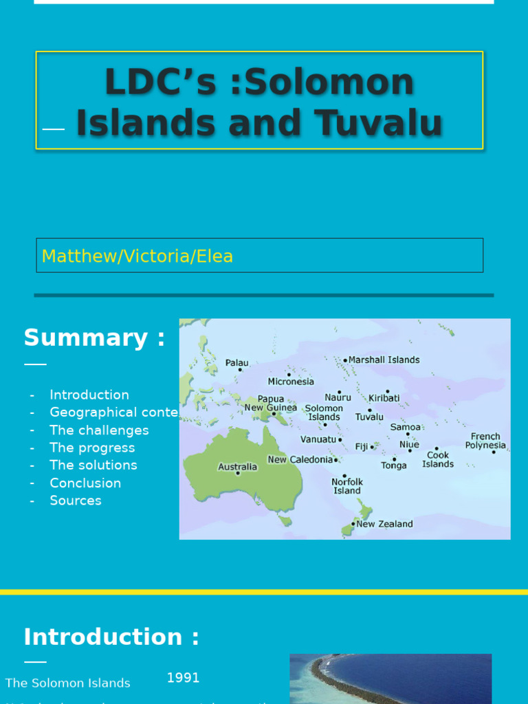 Tuvalu and Solomon Islands Development Challenges | PDF | Wash ...