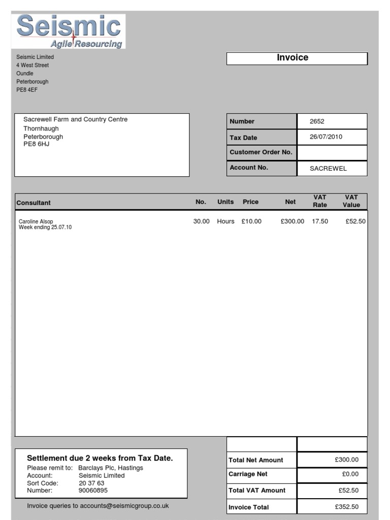 Seismic Limited Invoice Details | PDF | Finance & Money Management ...