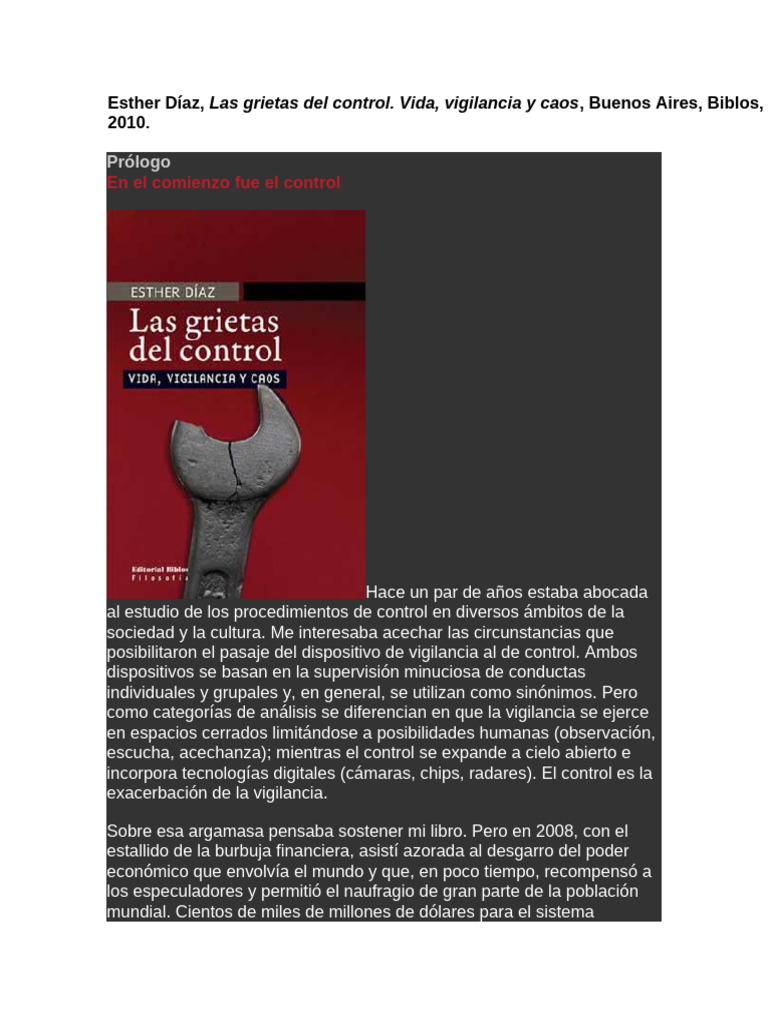 Grietas del control y descontrol | PDF