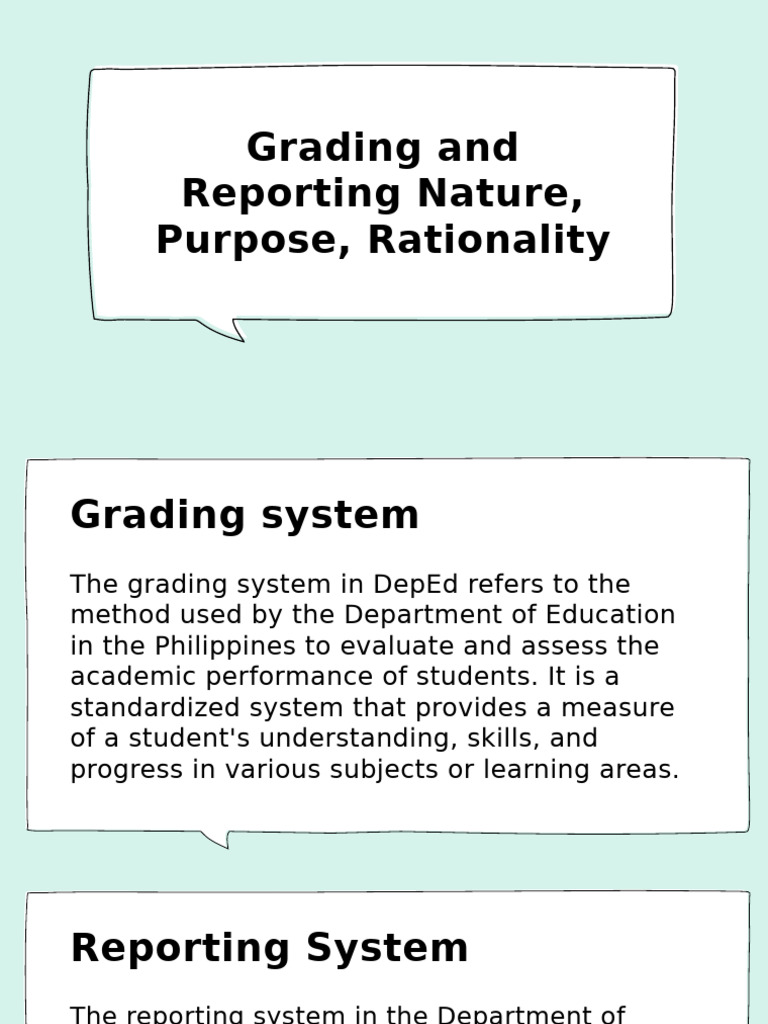 Grading and Reporting in DepEd Systems | PDF | Educational Assessment ...
