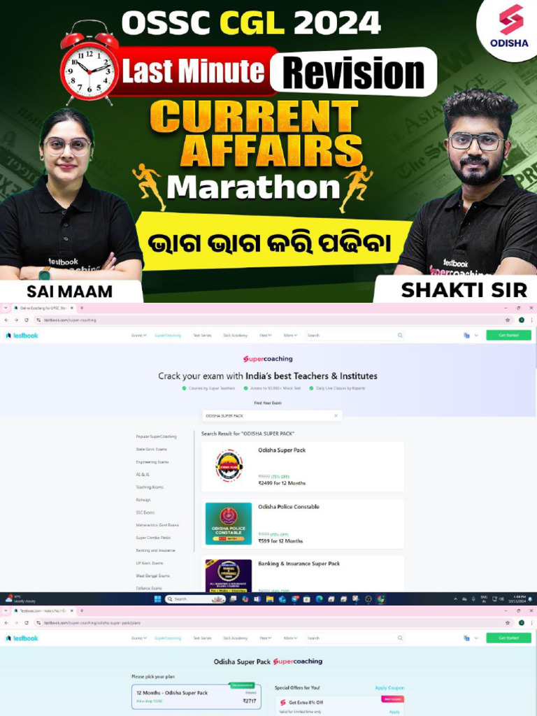 Current Affairs Maha Marathon For Ossc CGL 2024 by Shakti Sir | PDF