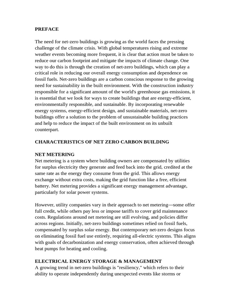 Characteristics of Net Zero Carbon Building | PDF | Climate Change ...