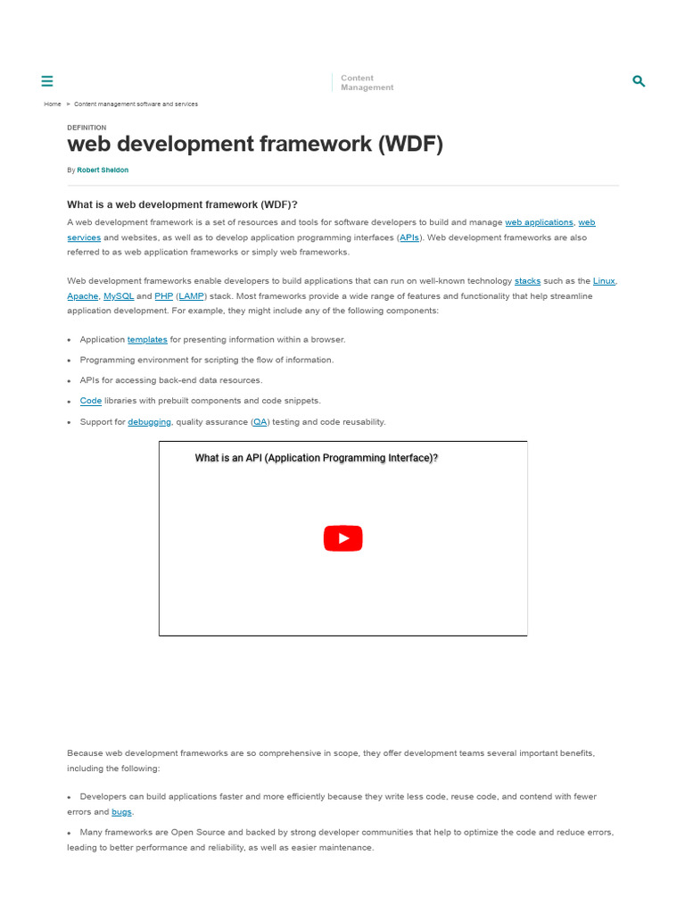 What Is A Web Development Framework (WDF) - Definition From TechTarget ...