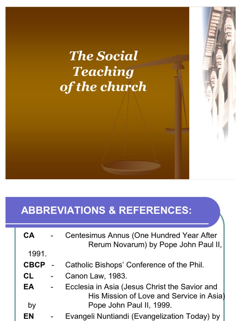 Social Teachings of The Church | PDF | Catholic Social Teaching ...