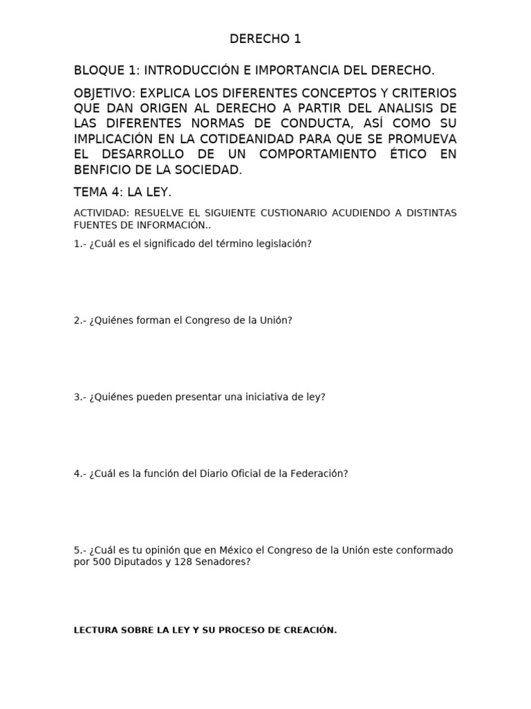 Tema 4. La Ley | PDF | Legislador | Estatuto