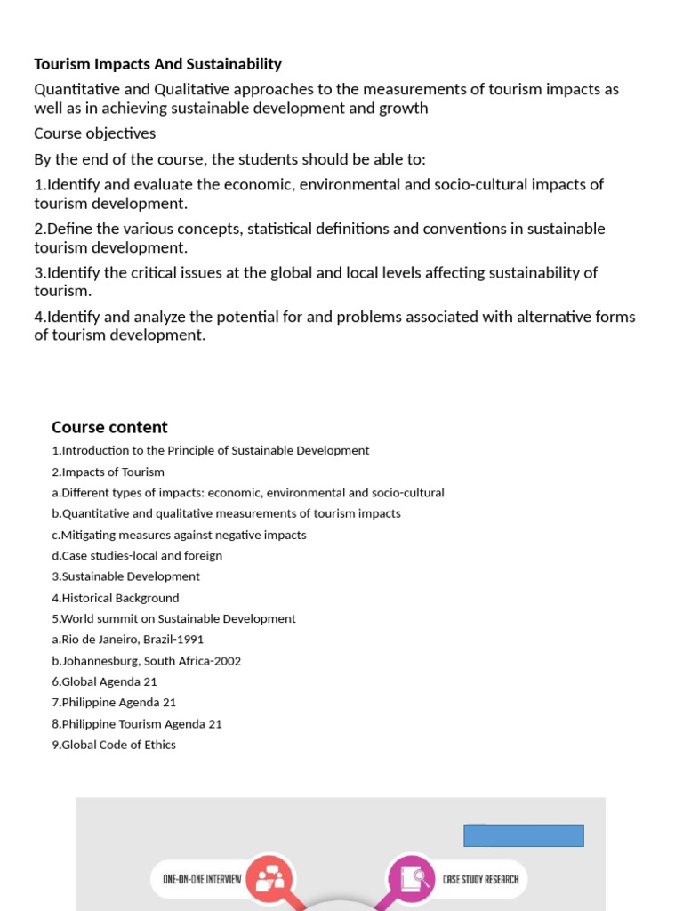 Tourism Impacts and Sustainable Development | PDF | Survey Methodology ...