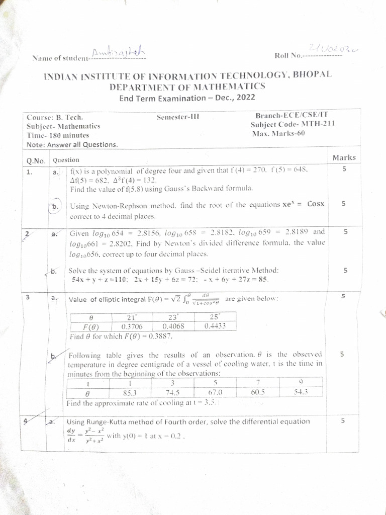 END SEM LAST YEAR CSE+IT (Except OOPs) | PDF | Digital Electronics