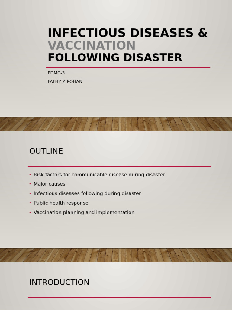 Infectious Diseases & Vaccination Post-Disaster | PDF | Infection ...