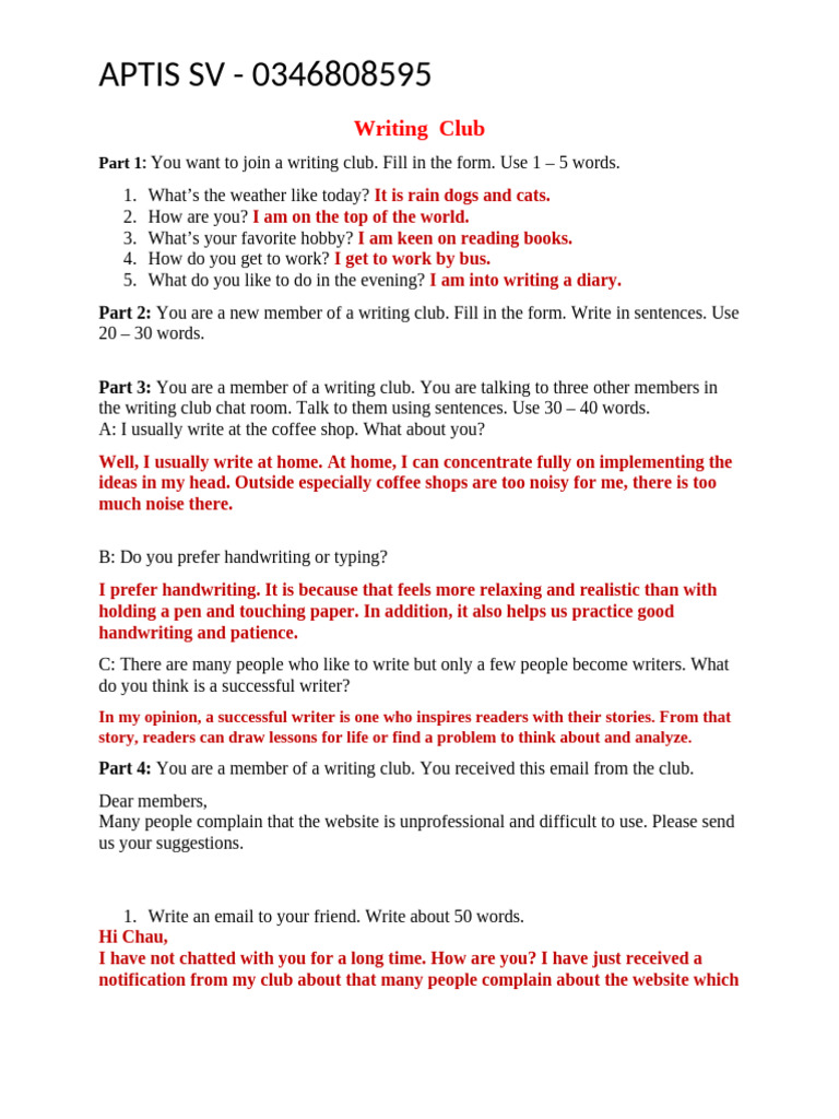 Writing Club Membership and Feedback Guide | PDF