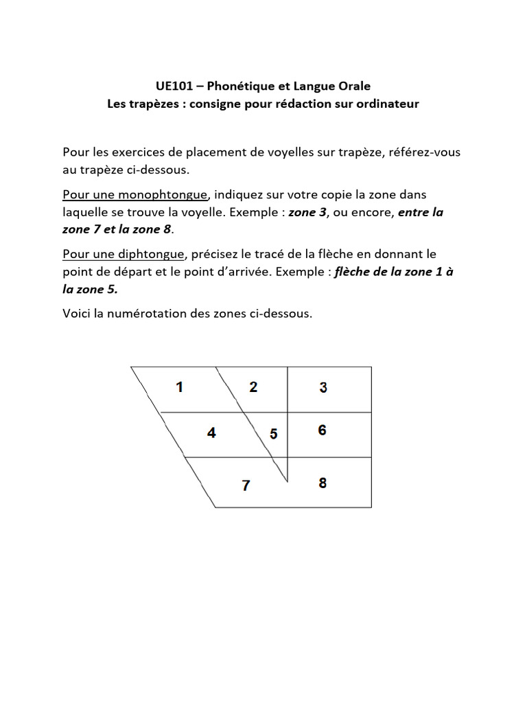 Exercices de Phonétique sur Trapèze | PDF