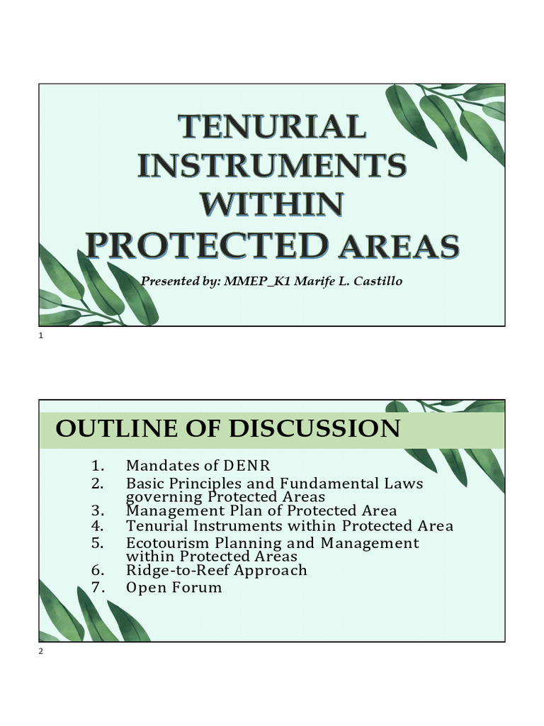Understanding Tenurial Instruments in DENR | PDF | Protected Area ...