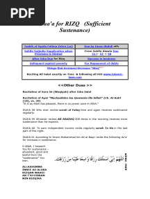 Dua A For Rizq