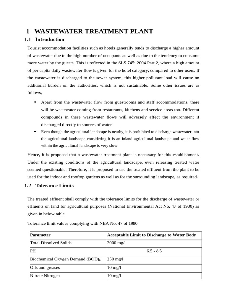 Wastewater Treatment for Hotels | PDF | Alkalinity | Sewage Treatment
