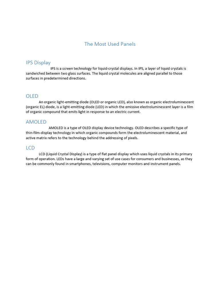 Types of Displays | PDF
