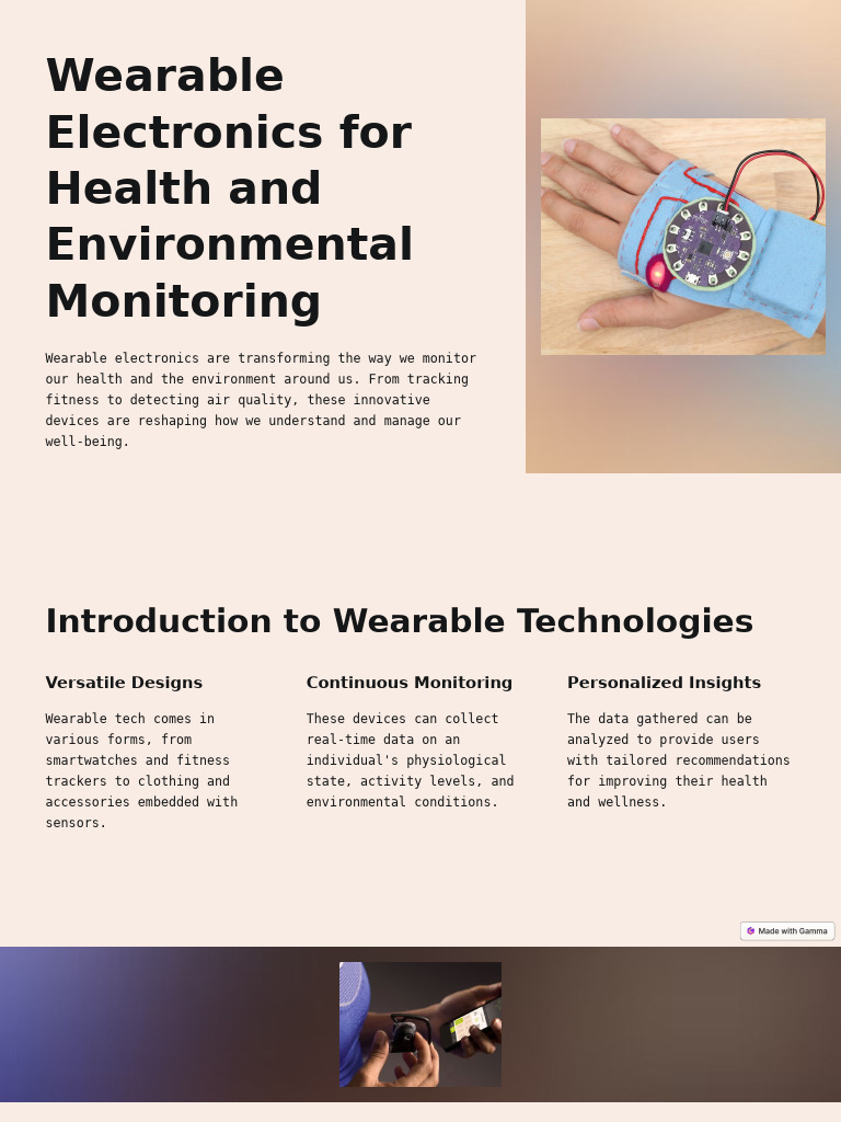 Wearable Electronics For Health and Environmental Monitoring | PDF ...