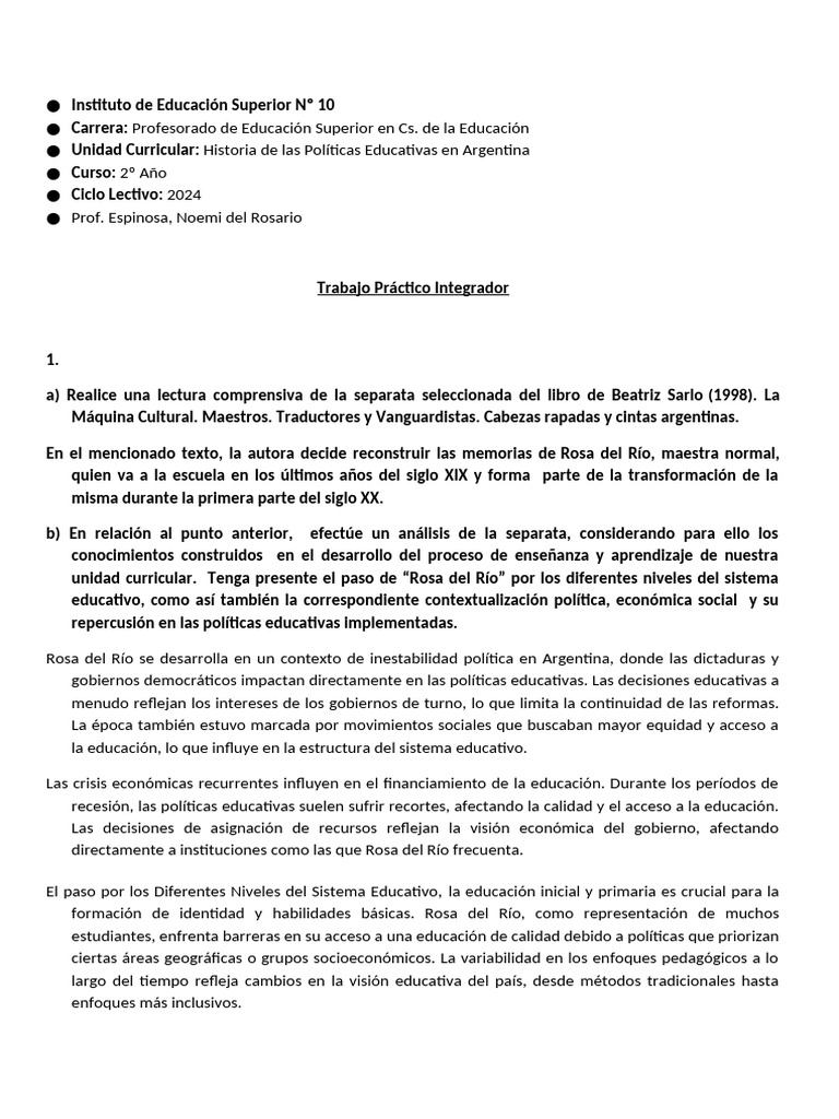 Análisis de Políticas Educativas en Argentina | PDF | Neoliberalismo ...
