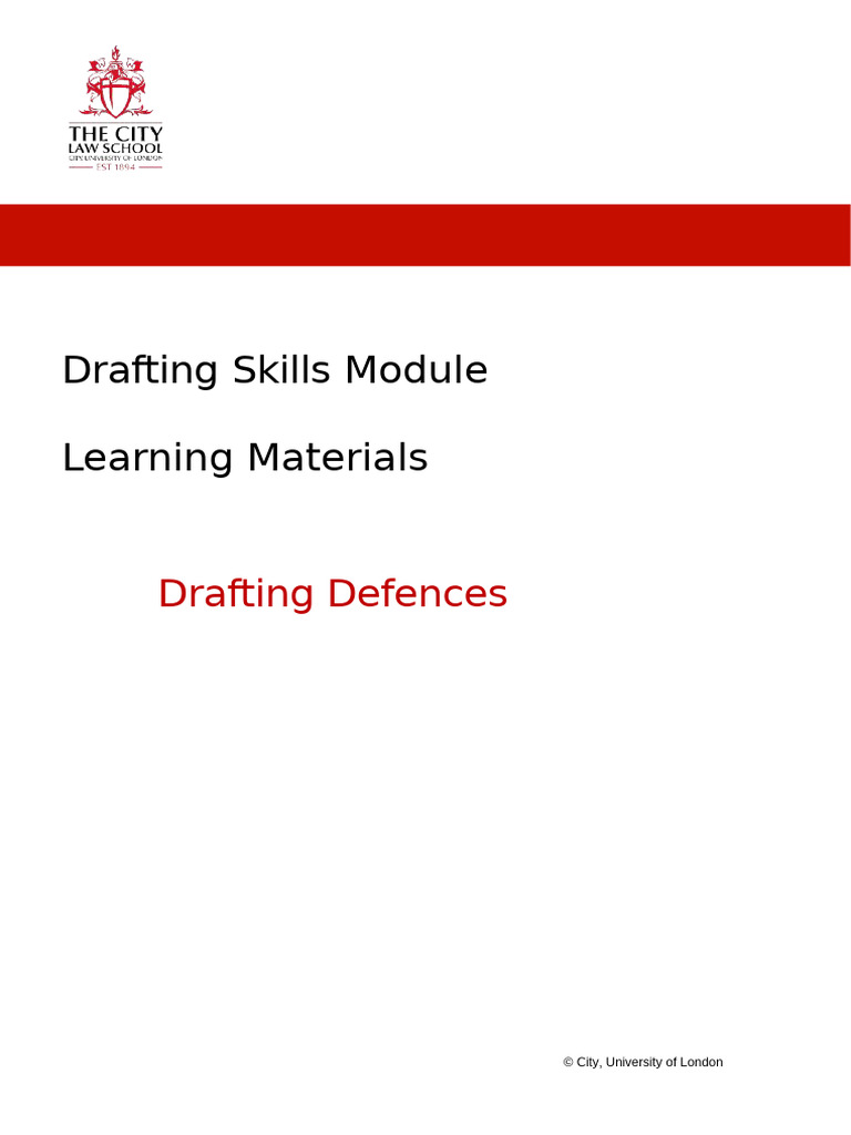 Drafting Effective Defences | PDF | Burden Of Proof (Law) | Common Law