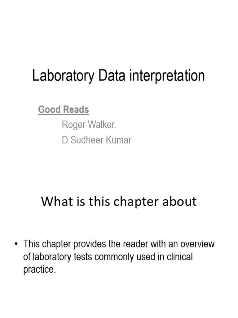 Laboratory Data Interpretation | PDF | Creatinine | Clinical Medicine
