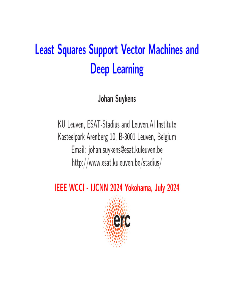 2024 Suykens | PDF | Support Vector Machine | Principal Component Analysis