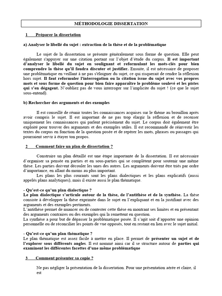 Méthodologie de la Dissertation Française | PDF | Phrase