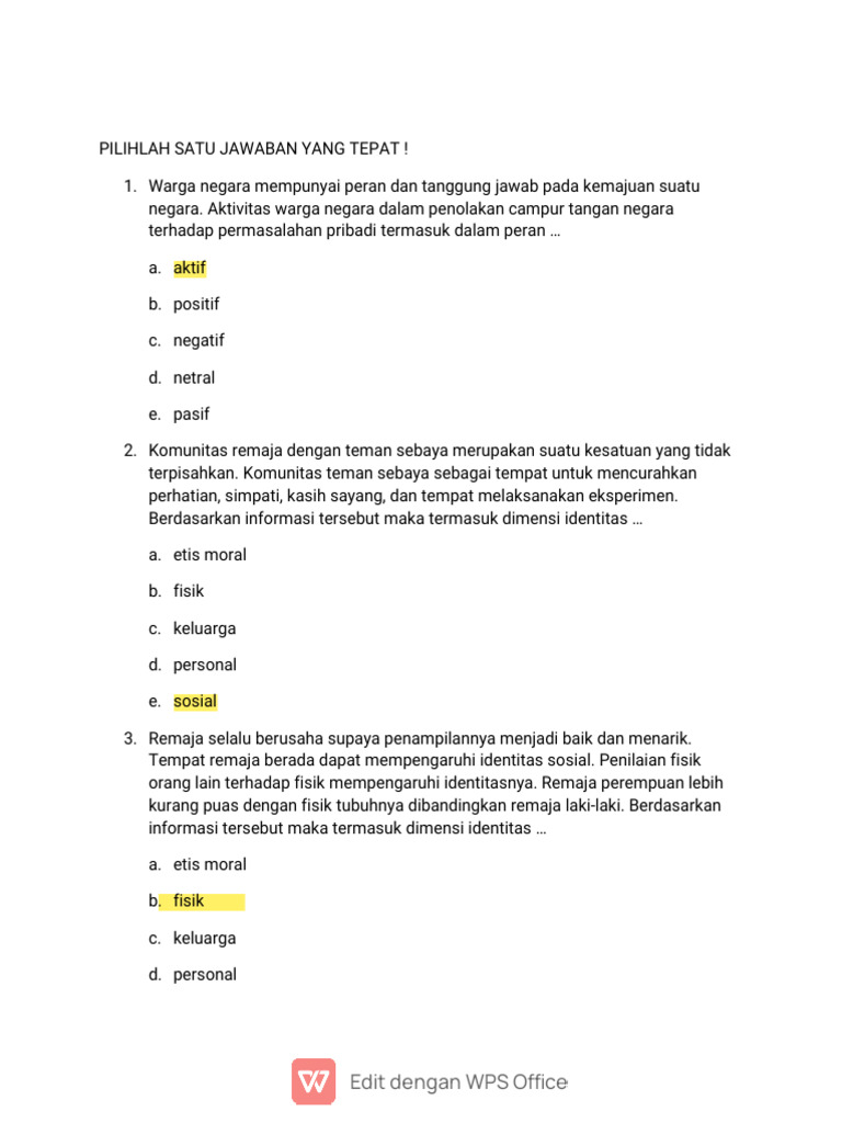 Latihan Soal Pas Genap (Pat) P-Ipas X Tp. 2023-2024 | PDF