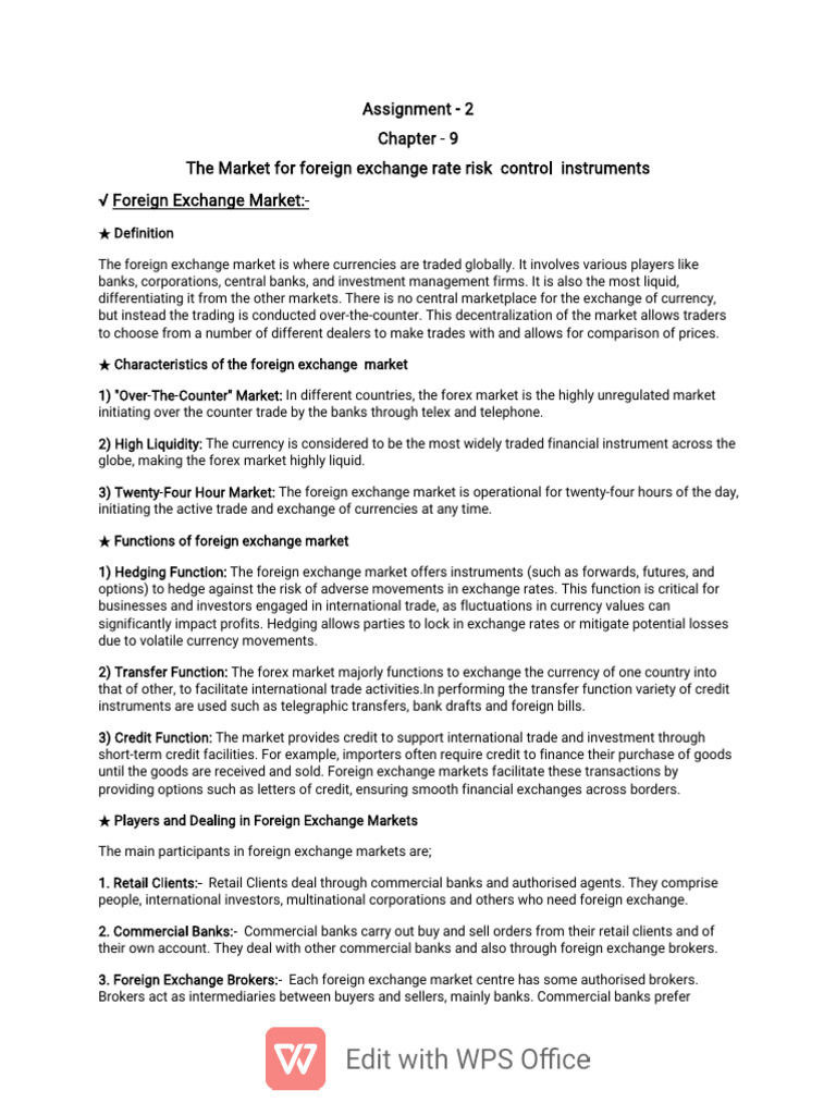 Assignment - 2 ismat-WPS Office | PDF | Foreign Exchange Market ...