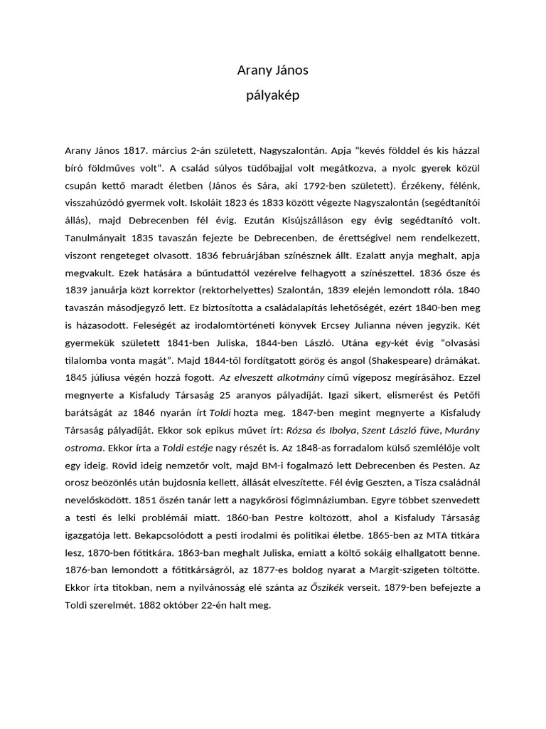 Arany János | PDF