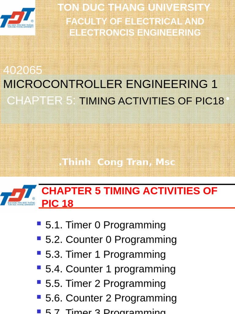Microcontroller Engineering1 - Chapter 5 | PDF | Timer | Computer ...