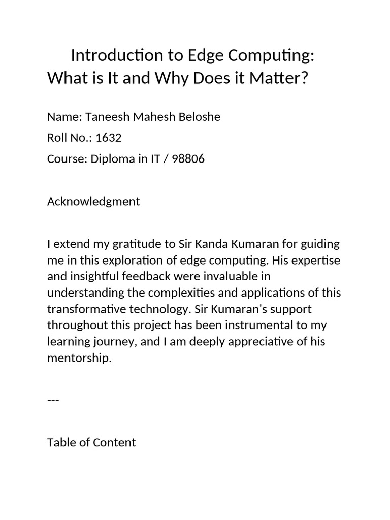 Understanding Edge Computing Basics | PDF | Internet Of Things ...