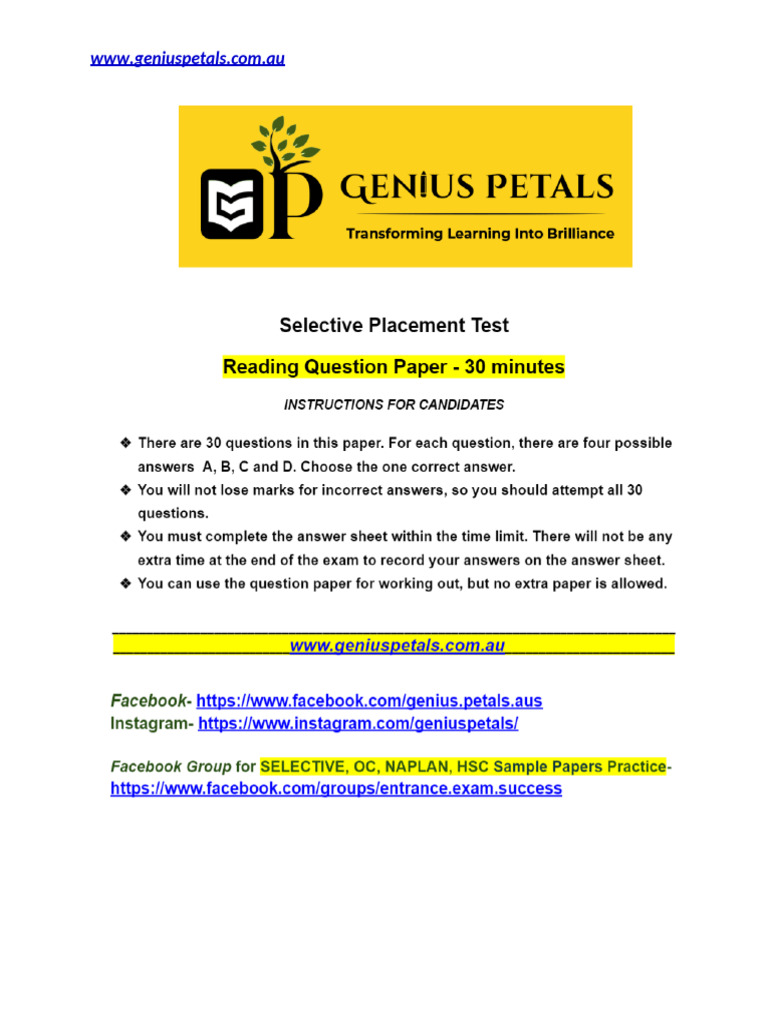Selective English Reading Set 2 | PDF | Genealogy | Family