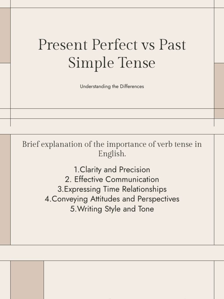 Present Perfect vs Past Simple Tense Guide | PDF | Grammatical Tense ...