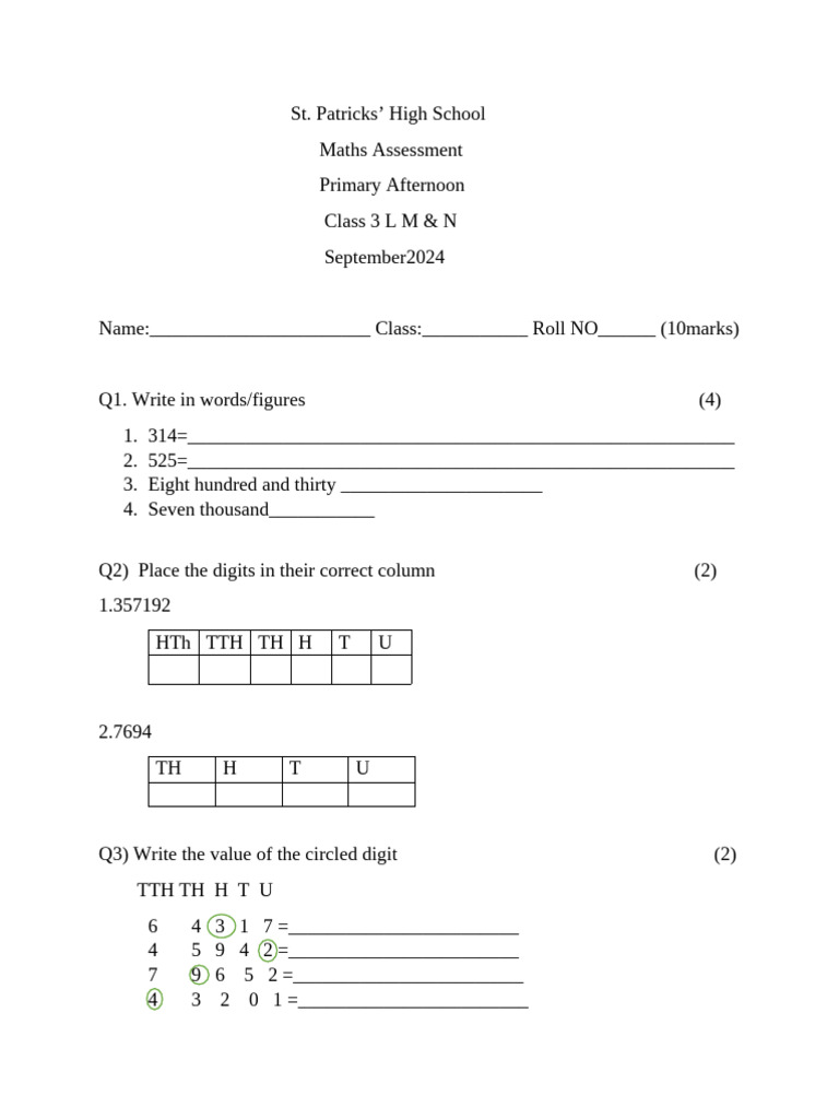 Class 3 L | PDF