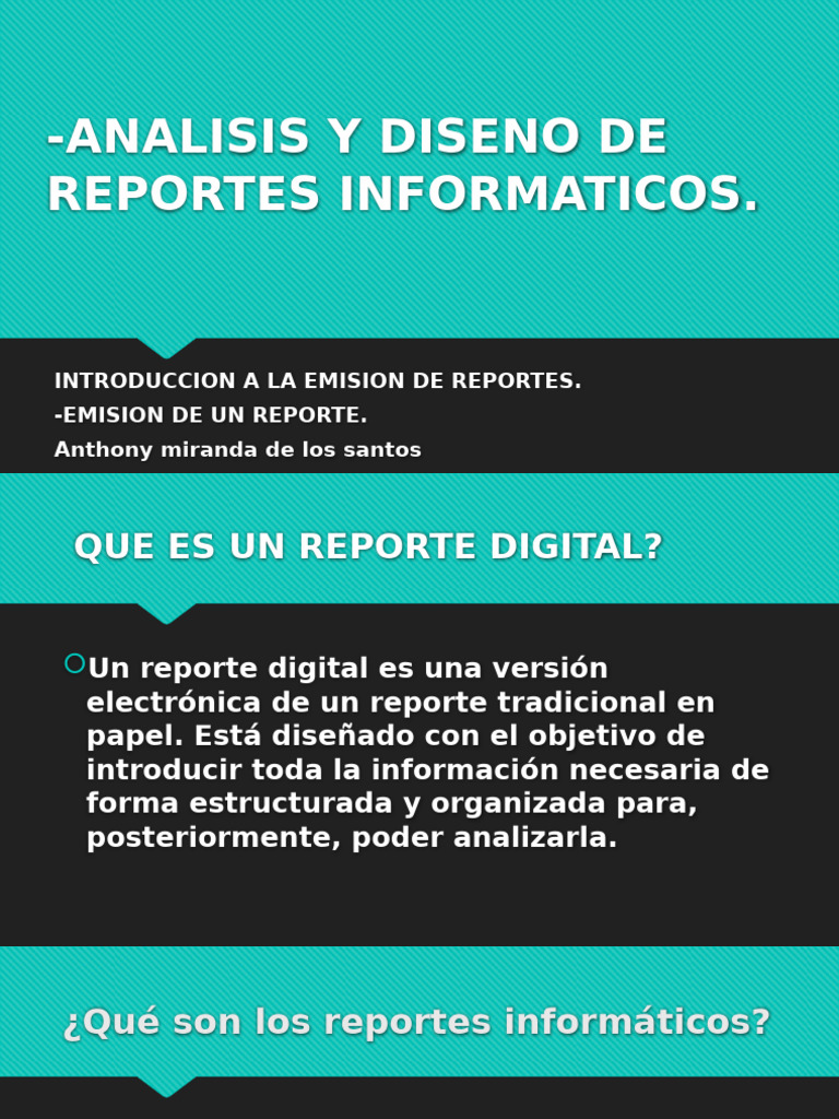 Analisis y Diseno de Reportes Informaticos | PDF