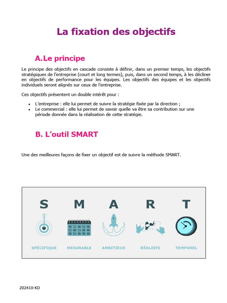 Fixation d'Objectifs avec la Méthode SMART | PDF | Business