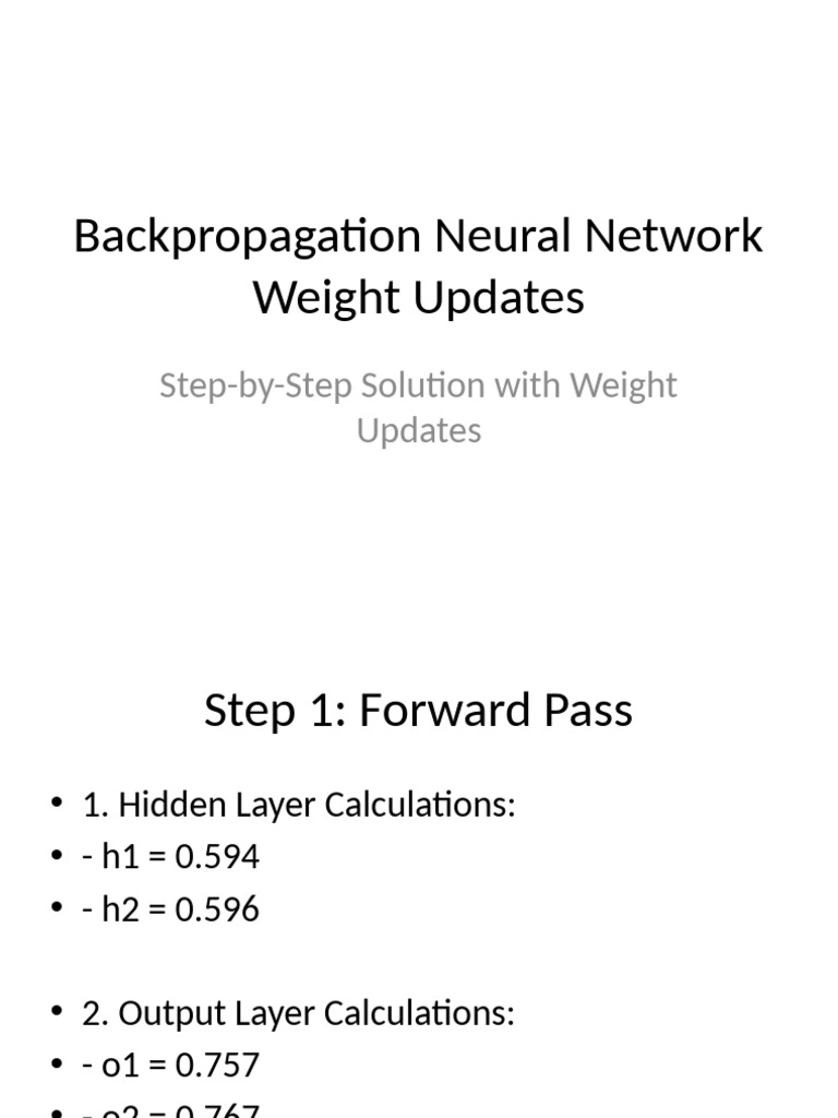 Backpropagation Neural Network Steps | PDF
