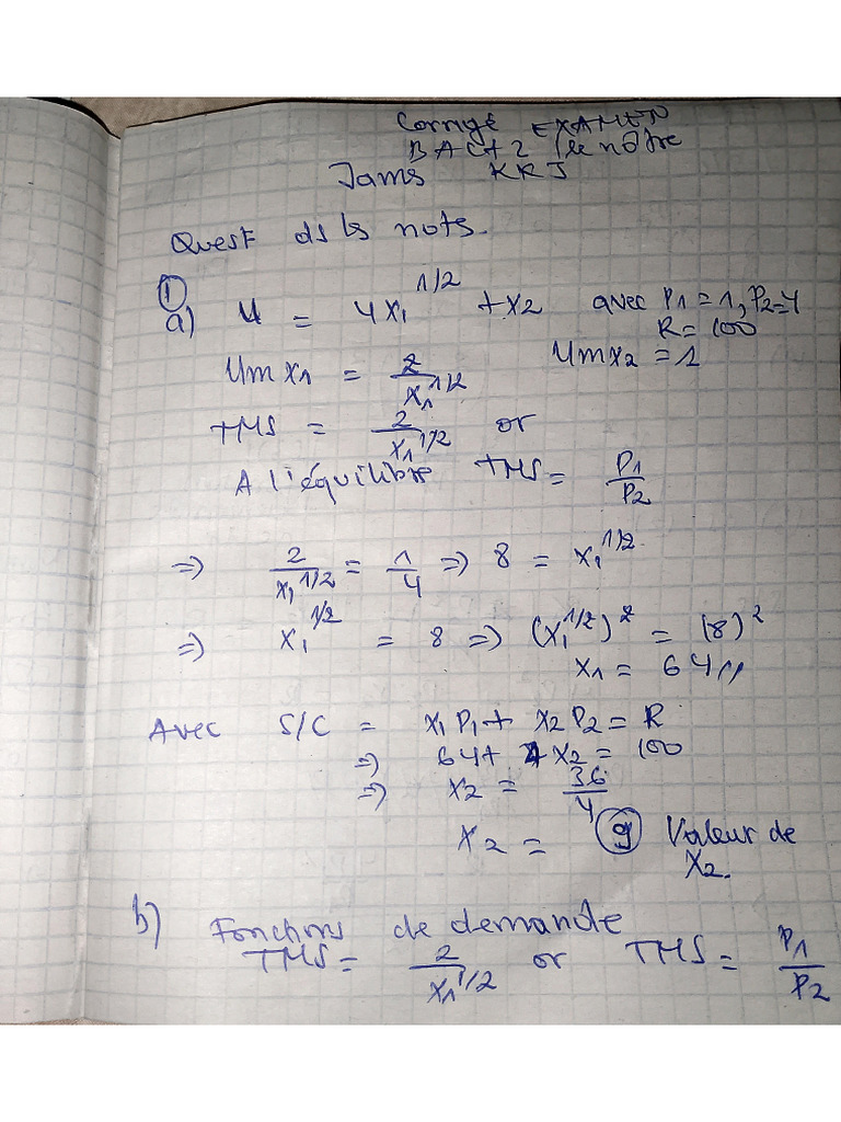 Corrigé Micro II - Examen Ie Session | PDF