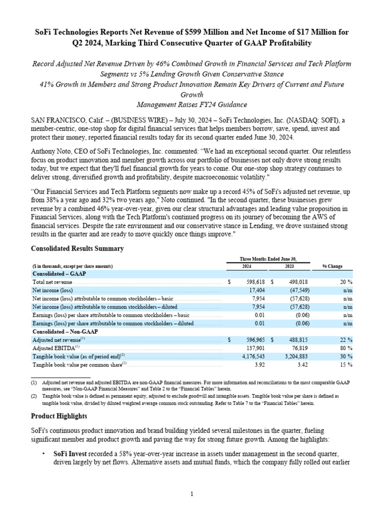 Q2 2024 Earnings Release | PDF | Book Value | Revenue