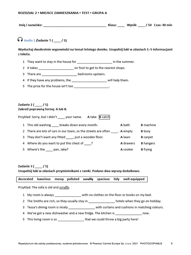 Repet Wyd 1-Tomowe U2 Test A | PDF