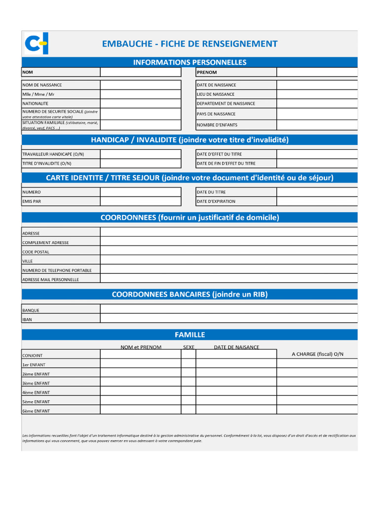 FICHE de RENSEIGNEMENTS À Compléter Et À Retourner (Version PDF ...