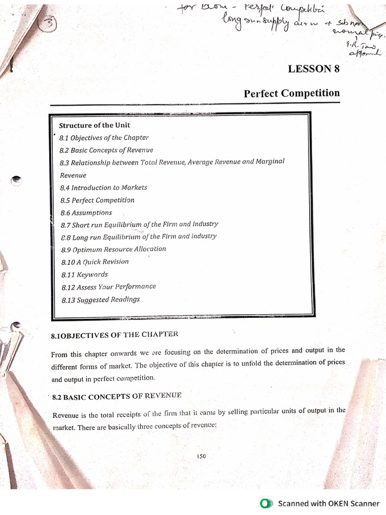 Equilibrium of Firm and Industry Under Perfect Competition | PDF