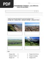 Évaluation des types de paysages CE2 | PDF | Paysage | Zone rurale