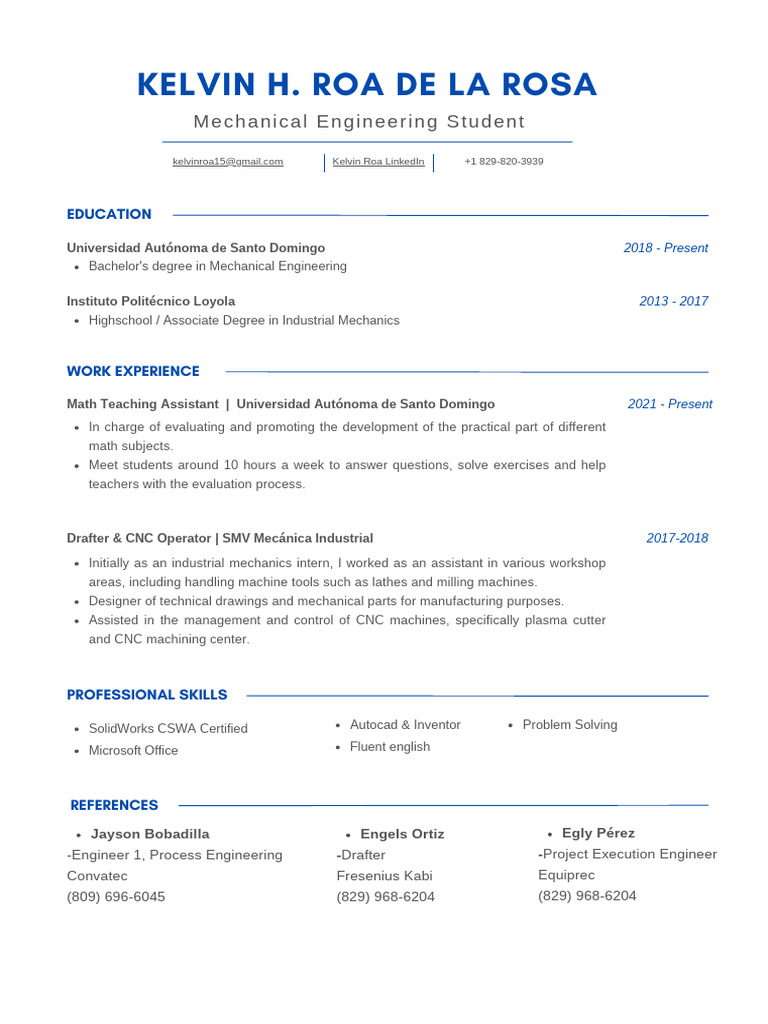 KelvinRoa ECV | PDF